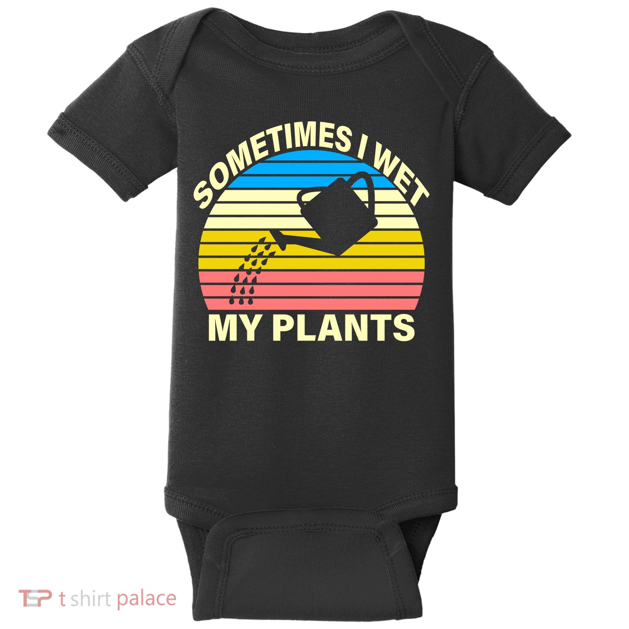 Sometimes I Wet My Plants Retro Baby Bodysuit