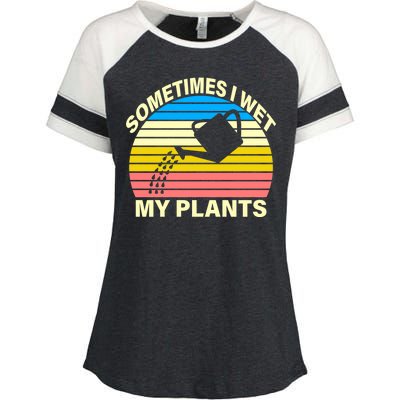 Sometimes I Wet My Plants Retro Enza Ladies Jersey Colorblock Tee