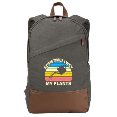 Sometimes I Wet My Plants Retro Cotton Canvas Backpack