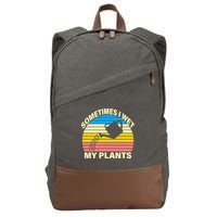 Sometimes I Wet My Plants Retro Cotton Canvas Backpack