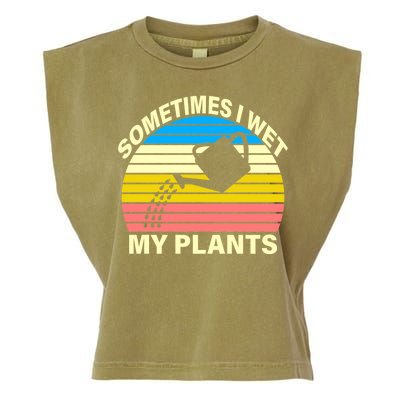 Sometimes I Wet My Plants Retro Garment-Dyed Women's Muscle Tee