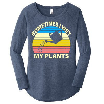 Sometimes I Wet My Plants Retro Women's Perfect Tri Tunic Long Sleeve Shirt