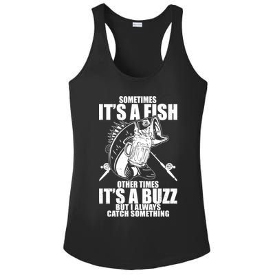 Sometimes It's A Fish Other Times It's A Buzz Ladies PosiCharge Competitor Racerback Tank