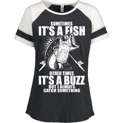 Sometimes It's A Fish Other Times It's A Buzz Enza Ladies Jersey Colorblock Tee