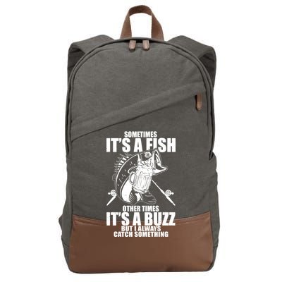 Sometimes It's A Fish Other Times It's A Buzz Cotton Canvas Backpack