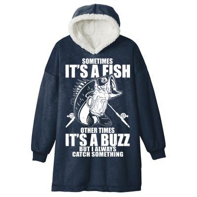 Sometimes It's A Fish Other Times It's A Buzz Hooded Wearable Blanket