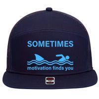 Sometimes Motivation Finds You 7 Panel Mesh Trucker Snapback Hat