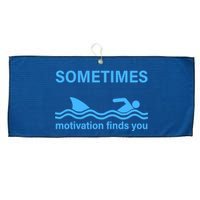 Sometimes Motivation Finds You Large Microfiber Waffle Golf Towel