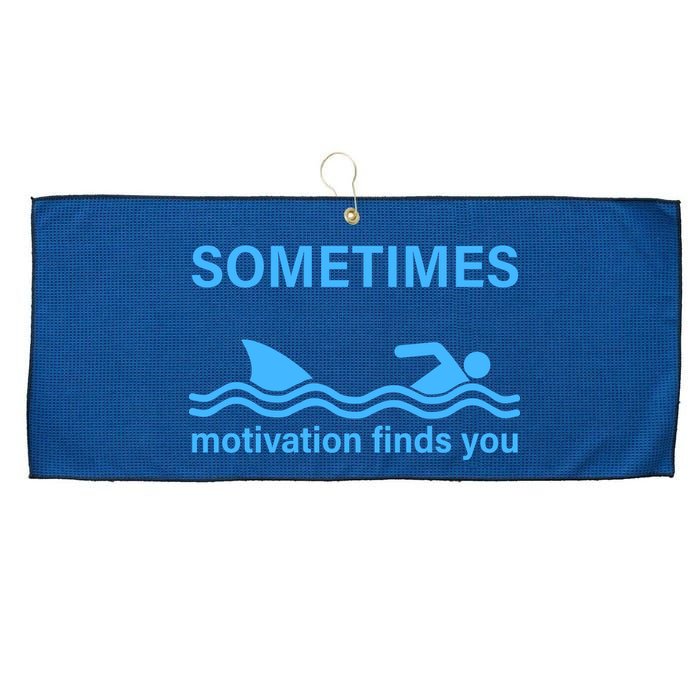 Sometimes Motivation Finds You Large Microfiber Waffle Golf Towel