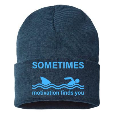 Sometimes Motivation Finds You Sustainable Knit Beanie