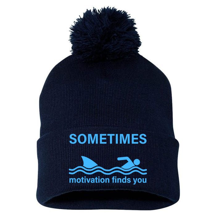 Sometimes Motivation Finds You Pom Pom 12in Knit Beanie