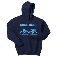 Sometimes Motivation Finds You Kids Hoodie