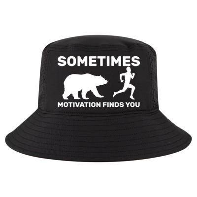 Sometimes Motivation Finds You Bear Cool Comfort Performance Bucket Hat