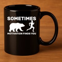 Sometimes Motivation Finds You Bear 11oz C Handle Ceramic Mug