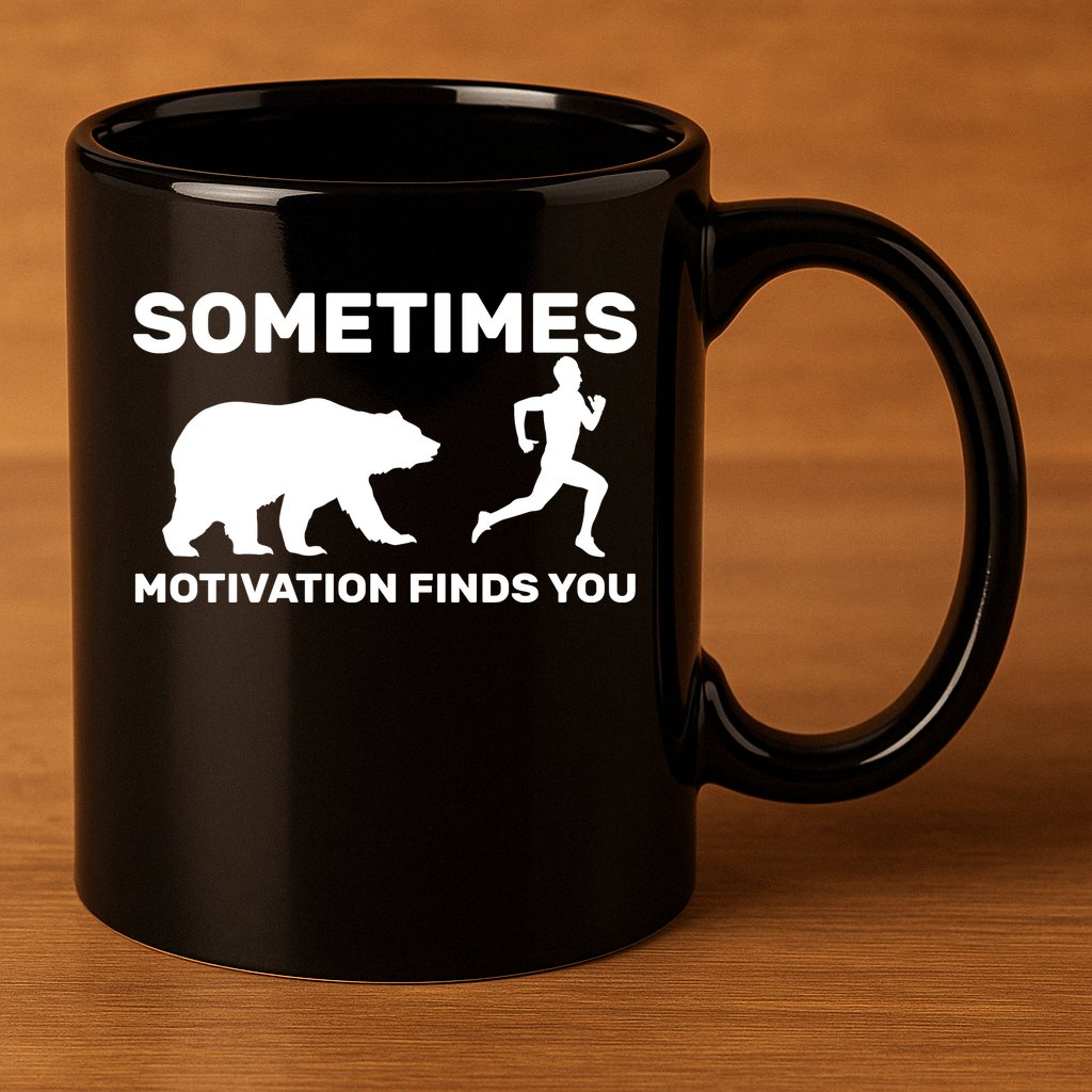 Sometimes Motivation Finds You Bear 11oz C Handle Ceramic Mug