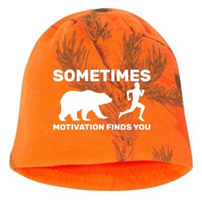 Sometimes Motivation Finds You Bear Kati - Camo Knit Beanie