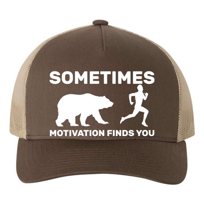 Sometimes Motivation Finds You Bear Yupoong Adult 5-Panel Trucker Hat