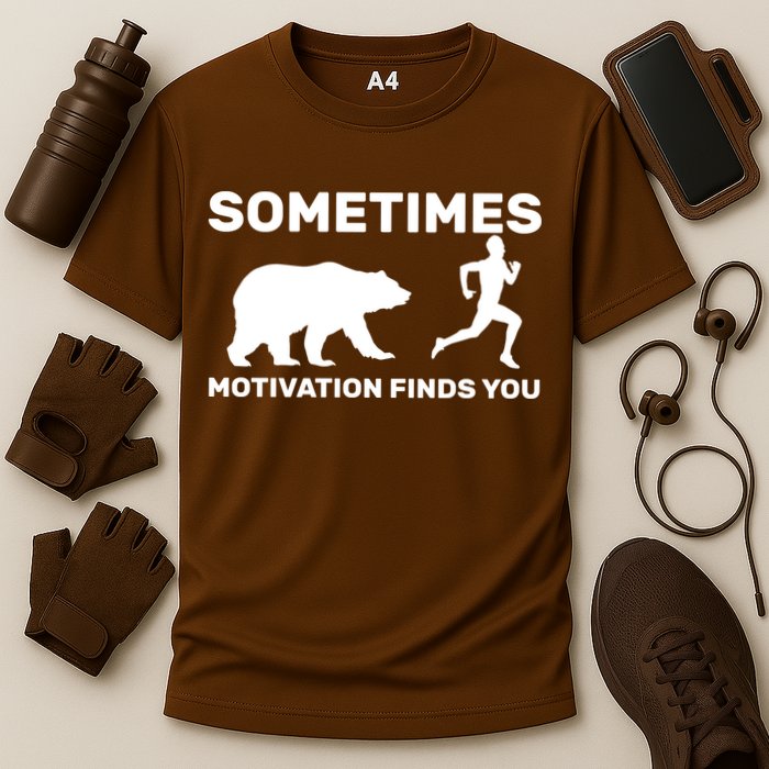 Sometimes Motivation Finds You Bear Cooling Performance Crew T-Shirt