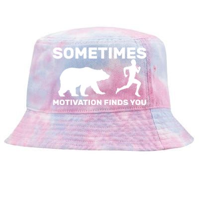 Sometimes Motivation Finds You Bear Tie-Dyed Bucket Hat