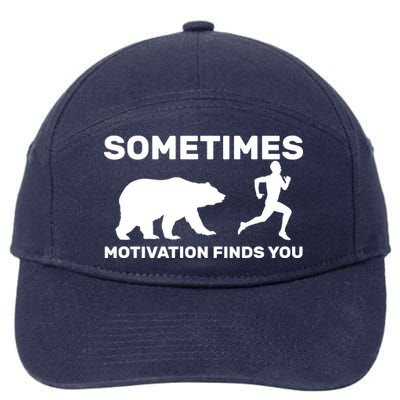 Sometimes Motivation Finds You Bear 7-Panel Snapback Hat