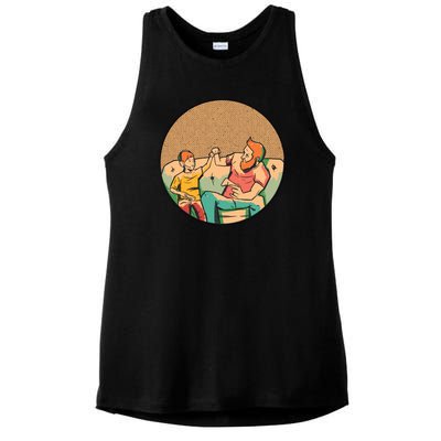 Son And Dad Gamer Ladies PosiCharge Tri-Blend Wicking Tank