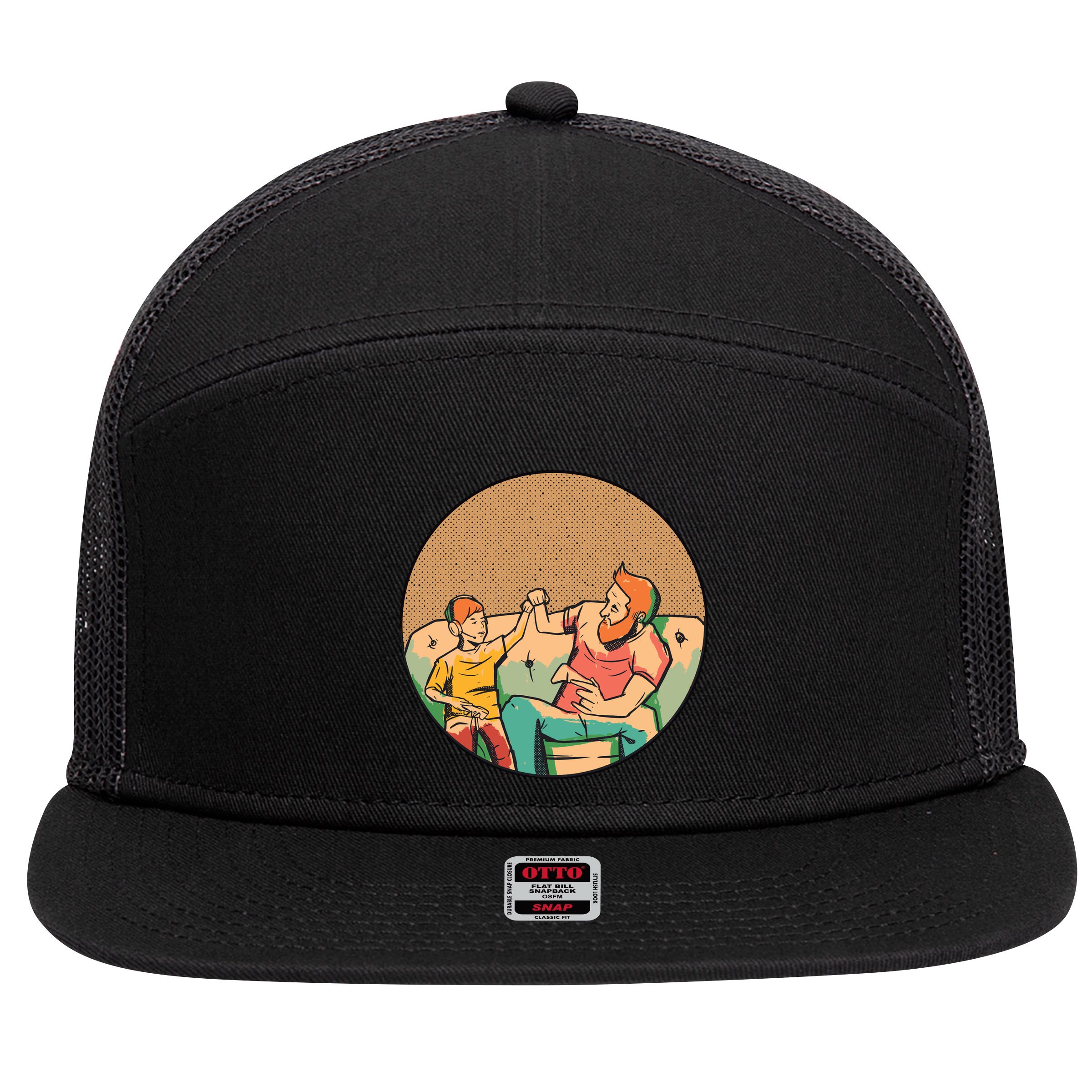Son And Dad Gamer 7 Panel Mesh Trucker Snapback Hat