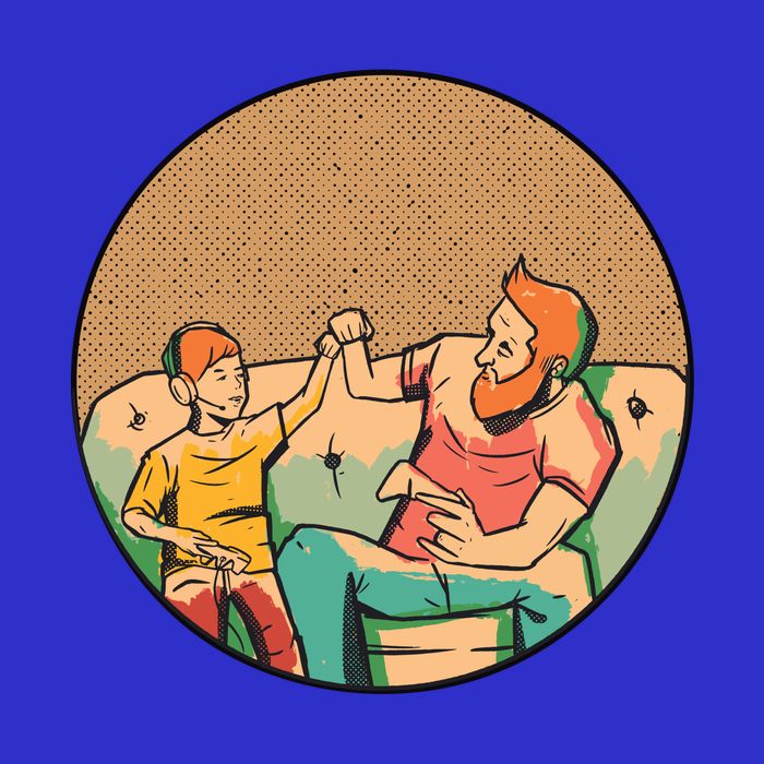 Son And Dad Gamer Button