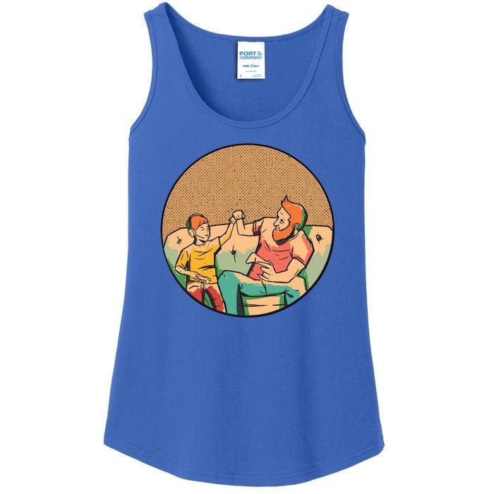 Son And Dad Gamer Ladies Essential Tank