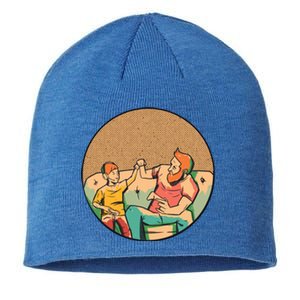 Son And Dad Gamer Sustainable Beanie