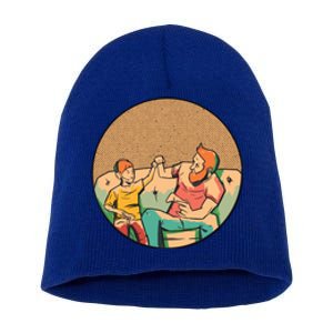 Son And Dad Gamer Short Acrylic Beanie