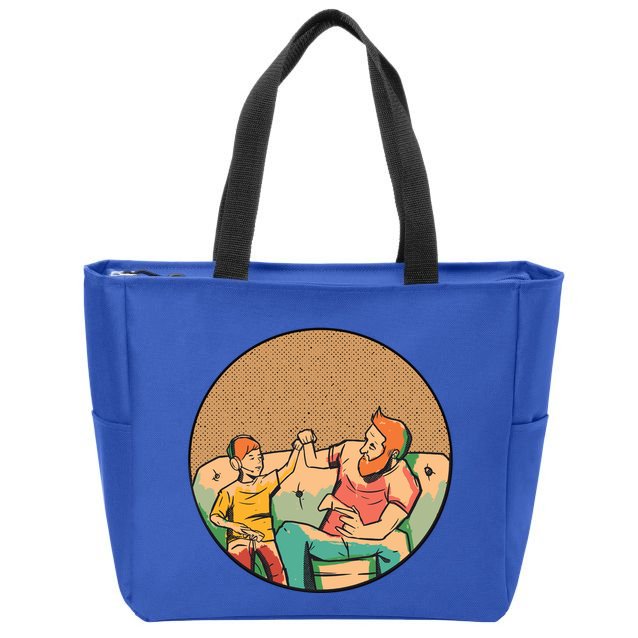 Son And Dad Gamer Zip Tote Bag