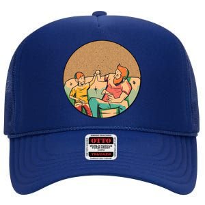 Son And Dad Gamer High Crown Mesh Back Trucker Hat