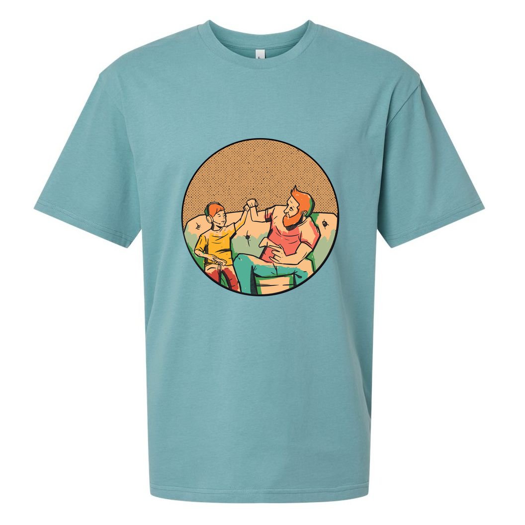 Son And Dad Gamer Sueded Cloud Jersey T-Shirt
