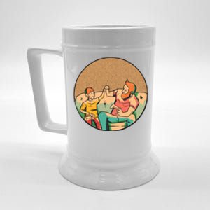 Son And Dad Gamer Beer Stein