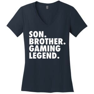 Son Brother Gaming Legend Women's V-Neck T-Shirt