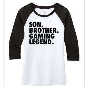 Son Brother Gaming Legend Women's Tri-Blend 3/4-Sleeve Raglan Shirt