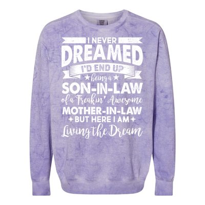 Son-In-Law of A Freakin' Awesome Mother-In Law Colorblast Crewneck Sweatshirt