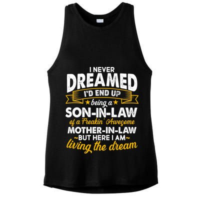 Son In Law Of A Freaking Awesome Mother In Law Ladies PosiCharge Tri-Blend Wicking Tank