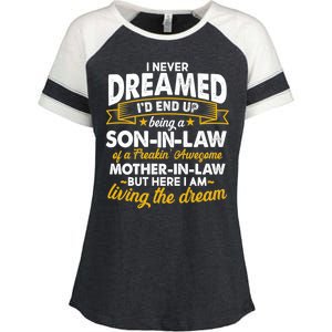 Son In Law Of A Freaking Awesome Mother In Law Enza Ladies Jersey Colorblock Tee