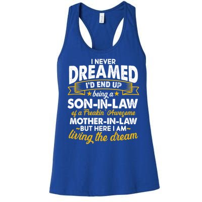 Son In Law Of A Freaking Awesome Mother In Law Women's Racerback Tank