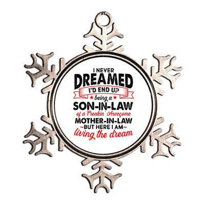 Son In Law Of A Freaking Awesome Mother In Law Metallic Star Ornament