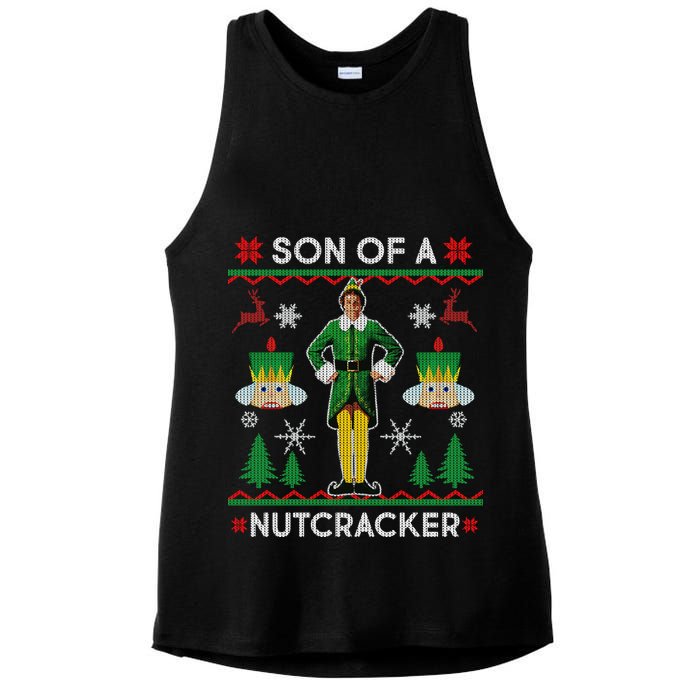 Son Of A Nutcracker Ugly Christmas Ladies PosiCharge Tri-Blend Wicking Tank