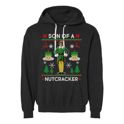 Son Of A Nutcracker Ugly Christmas Garment-Dyed Fleece Hoodie
