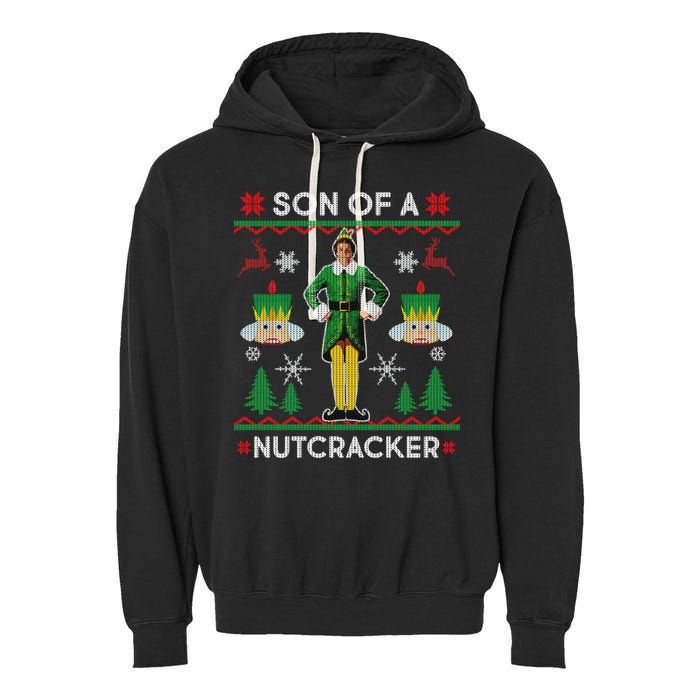 Son Of A Nutcracker Ugly Christmas Garment-Dyed Fleece Hoodie