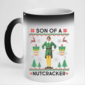 Son Of A Nutcracker Ugly Christmas 11oz Black Color Changing Mug