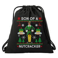 Son Of A Nutcracker Ugly Christmas Drawstring Bag