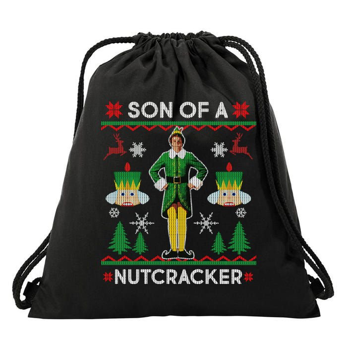 Son Of A Nutcracker Ugly Christmas Drawstring Bag