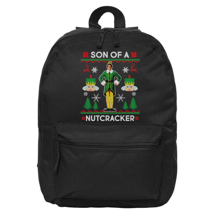Son Of A Nutcracker Ugly Christmas 16 in Basic Backpack