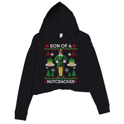 Son Of A Nutcracker Ugly Christmas Crop Fleece Hoodie