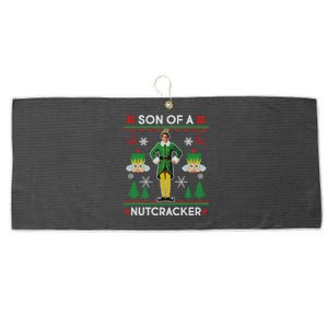 Son Of A Nutcracker Ugly Christmas Large Microfiber Waffle Golf Towel